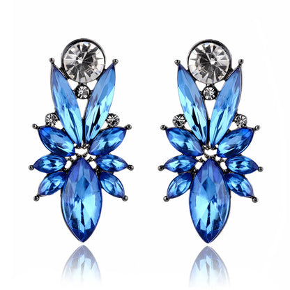 1 Pair Fashion Water Droplets Alloy Inlay Rhinestones Women's Earrings Ear Studs