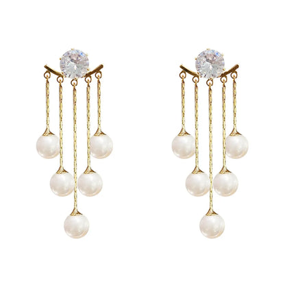 1 Pair Fashion Water Droplets Alloy Plating Inlay Zircon Women's Earrings