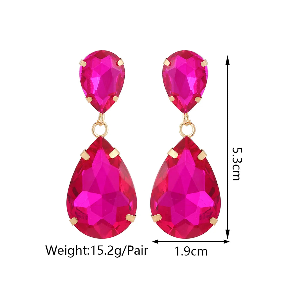 1 Pair Fashion Water Droplets Plating Glass Drop Earrings