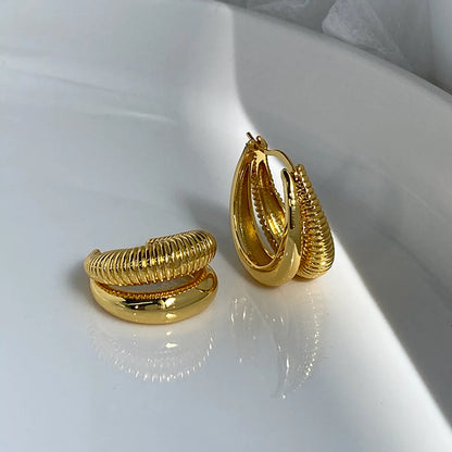 1 Pair Fashion Water Droplets Gold Plated Plating Women'S Earrings