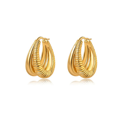 1 Pair Fashion Water Droplets Gold Plated Plating Women'S Earrings