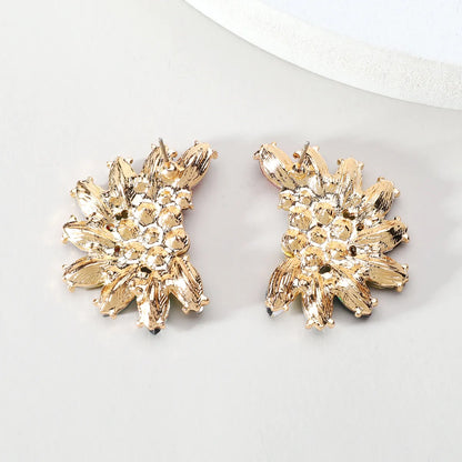 1 Pair Fashion Water Droplets Rhinestone Inlay Zircon Women's Earrings