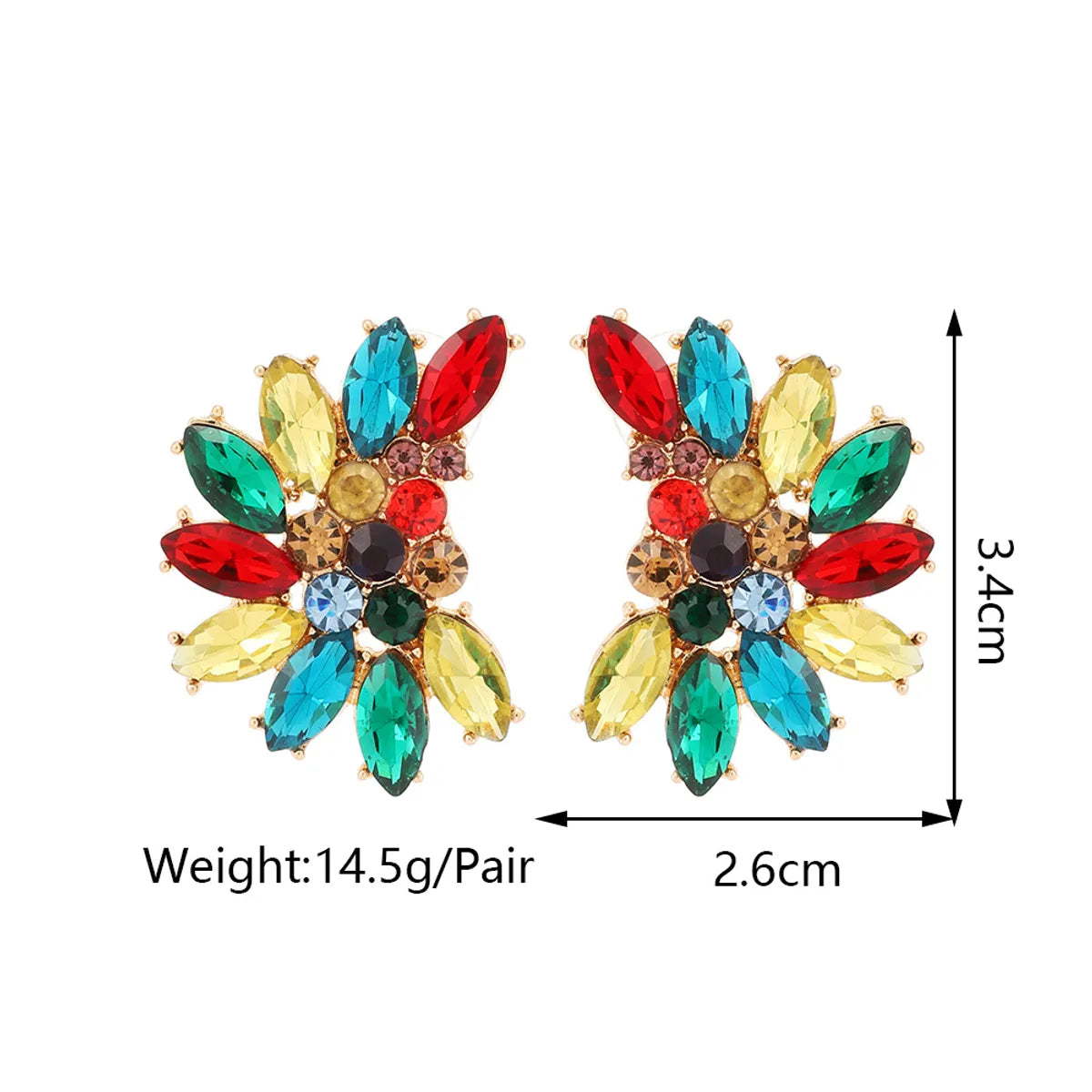 1 Pair Fashion Water Droplets Rhinestone Inlay Zircon Women's Earrings