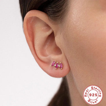 1 Pair Fashion Water Droplets Sterling Silver Plating Inlay Zircon Ear Studs