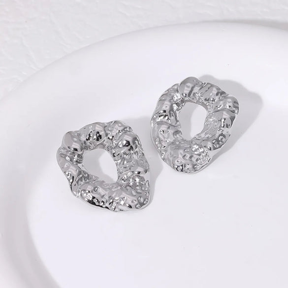 1 Pair French Style Classic Style Irregular Plating 304 Stainless Steel 18K Gold Plated Ear Studs