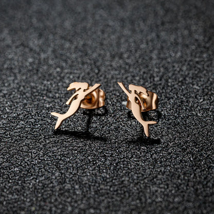 1 Pair French Style Modern Style Sweet Clouds Dolphin Skates Polishing Plating 304 Stainless Steel 18K Gold Plated Ear Studs