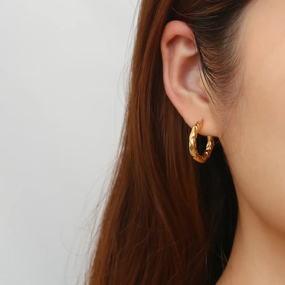 1 Pair French Style Simple Style C Shape Plating 304 Stainless Steel 18K Gold Plated Ear Studs