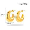 1 Pair French Style Simple Style C Shape Round Heart Shape Plating 304 Stainless Steel Drop Earrings Earrings