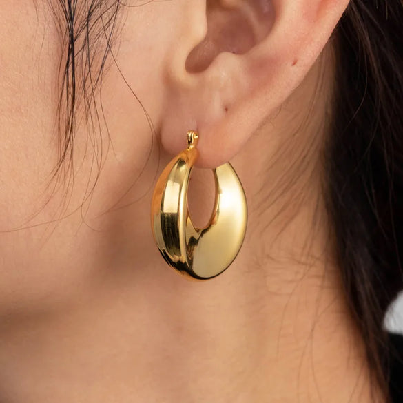 1 Pair French Style Simple Style C Shape Round Heart Shape Plating 304 Stainless Steel Drop Earrings Earrings