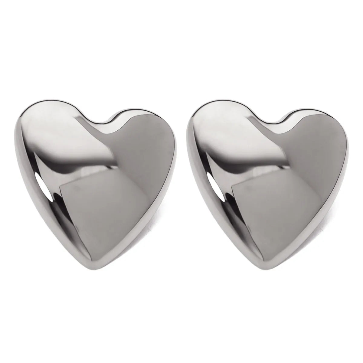 1 Pair French Style Simple Style Classic Style Heart Shape Polishing 304 Stainless Steel Ear Studs