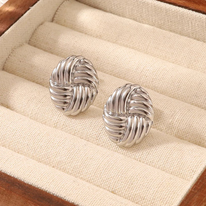 1 Pair French Style Simple Style Classic Style Monogram 304 Stainless Steel Ear Studs