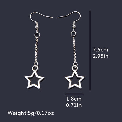 1 Pair French Style Simple Style Classic Style Star Hollow Out Alloy Drop Earrings