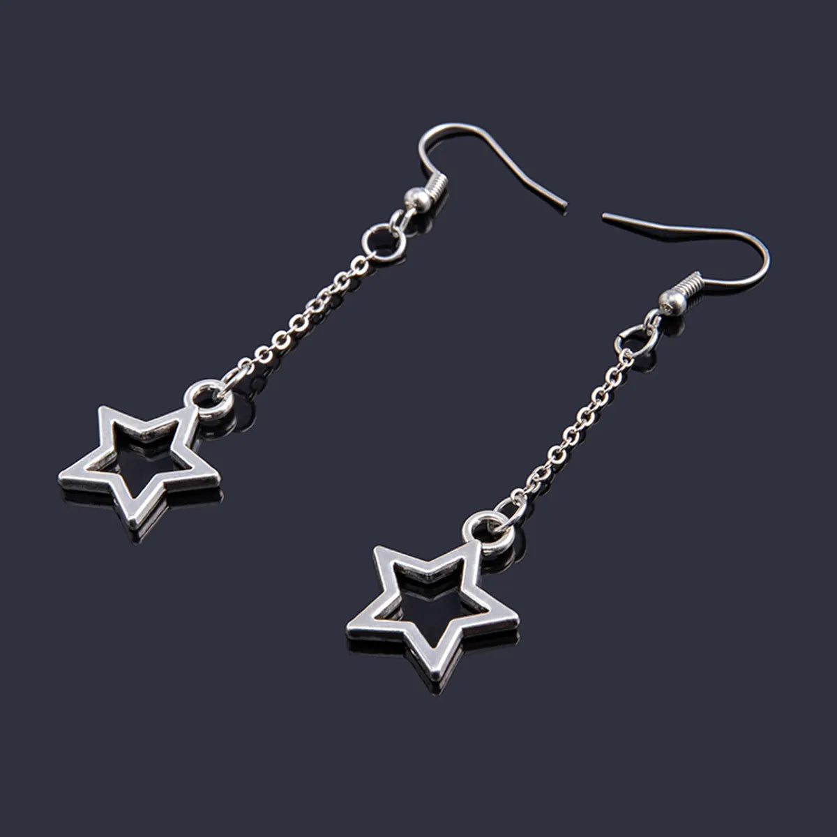 1 Pair French Style Simple Style Classic Style Star Hollow Out Alloy Drop Earrings