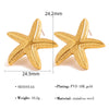 1 Pair French Style Simple Style Classic Style Starfish Polishing 304 Stainless Steel 18K Gold Plated Ear Studs