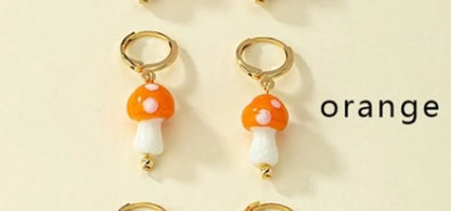 1 Pair French Style Simple Style Commute Mushroom Plating Arylic Drop Earrings