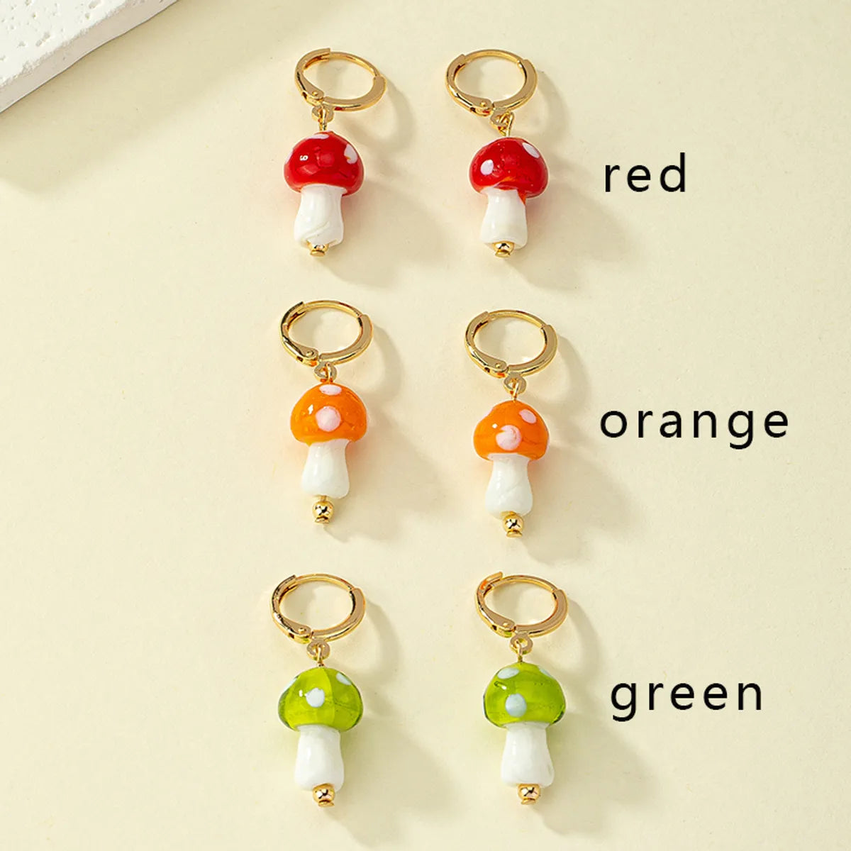 1 Pair French Style Simple Style Commute Mushroom Plating Arylic Drop Earrings