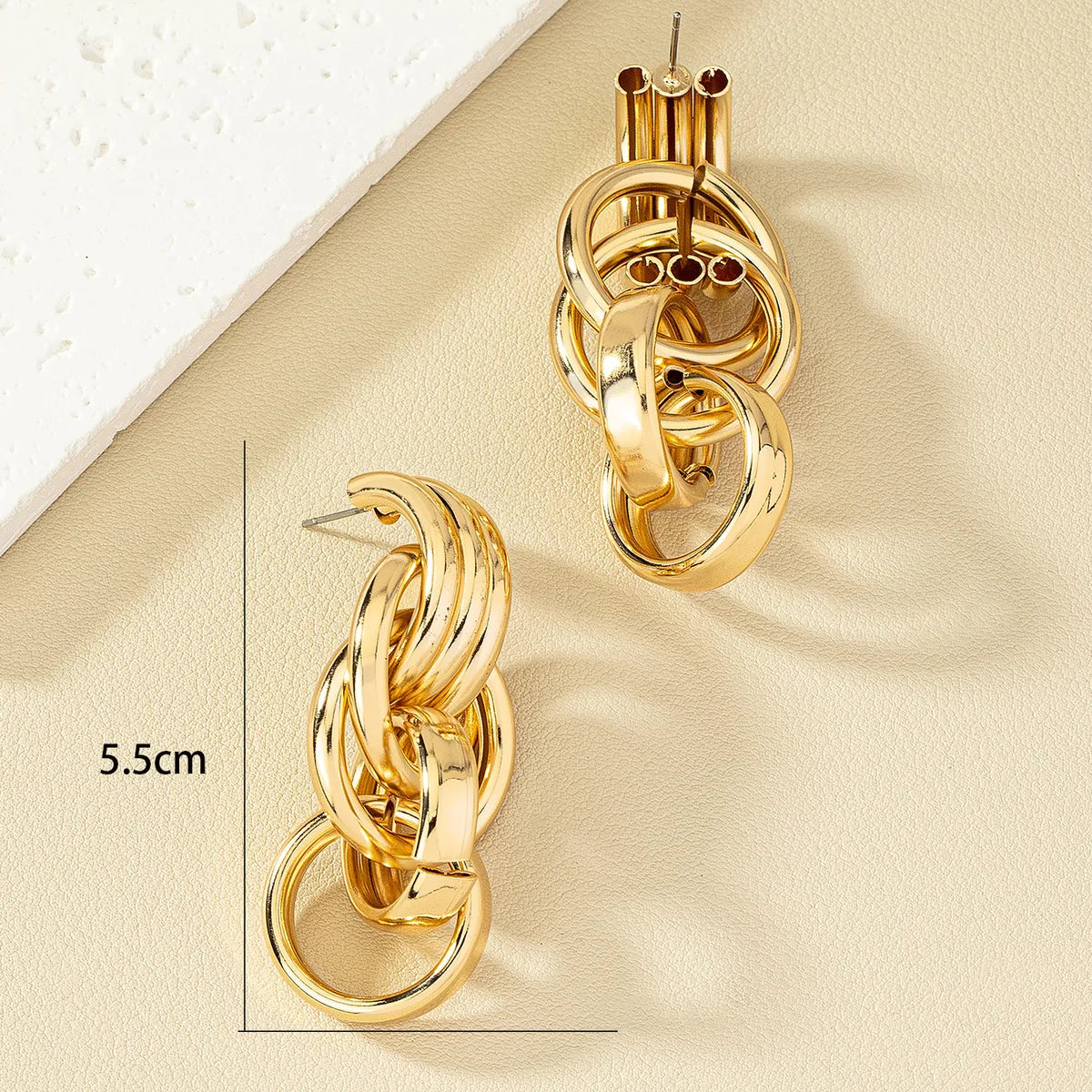 1 Pair French Style Simple Style Commute Round Plating Alloy Drop Earrings