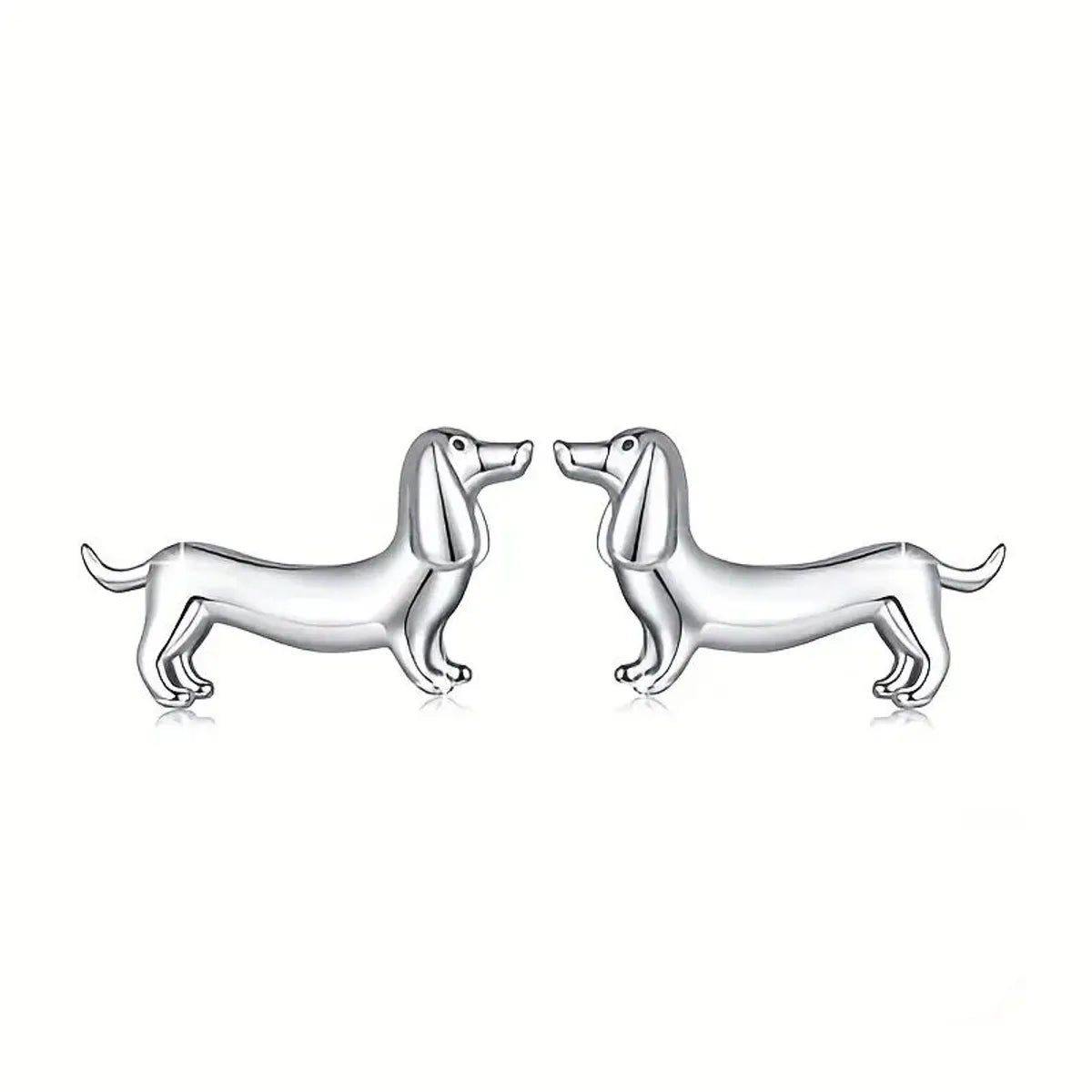 1 Pair French Style Simple Style Dog Alloy Silver Plated Ear Studs