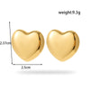 1 Pair French Style Simple Style Korean Style Heart Shape Plating 304 Stainless Steel Drop Earrings Ear Studs