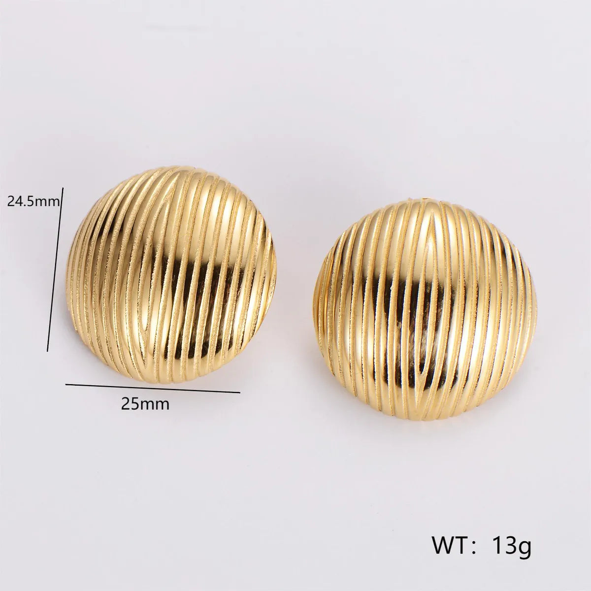 1 Pair French Style Simple Style Round Square Heart Shape 304 Stainless Steel No Inlaid 18K Gold Plated Ear Studs