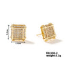 1 Pair French Style Simple Style Shiny Square Inlay Copper Zircon K Gold Plated Rhodium Plated Ear Studs