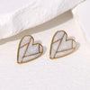 1 Pair French Style Sweet Heart Shape 304 Stainless Steel 18K Gold Plated Ear Studs