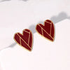 1 Pair French Style Sweet Heart Shape 304 Stainless Steel 18K Gold Plated Ear Studs