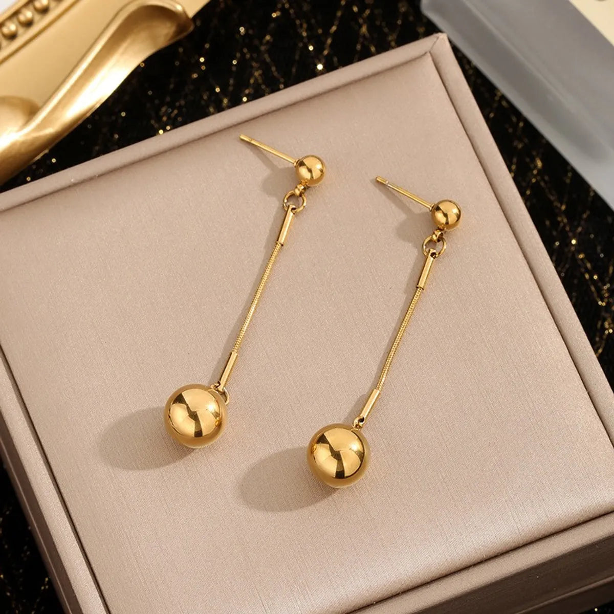 1 Pair French Style Tropical Streetwear Geometric Plating 304 Stainless Steel 18K Gold Plated Drop Earrings