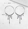 1 Pair French Style Water Droplets 304 Stainless Steel Hoop Earrings