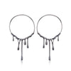 1 Pair French Style Water Droplets 304 Stainless Steel Hoop Earrings