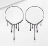 1 Pair French Style Water Droplets 304 Stainless Steel Hoop Earrings