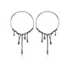 1 Pair French Style Water Droplets 304 Stainless Steel Hoop Earrings