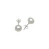 1 Pair Freshwater Pearl Earrings Round Ear Studs