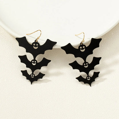 1 Pair Funny Animal Bat Stoving Varnish Arylic Alloy Drop Earrings