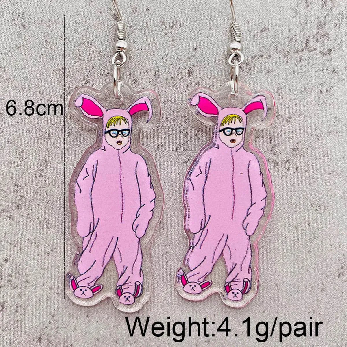 1 Pair Funny Animal Cartoon Character Arylic Drop Earrings