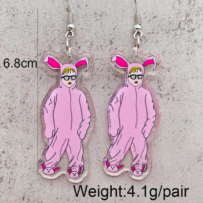 1 Pair Funny Animal Cartoon Character Arylic Drop Earrings