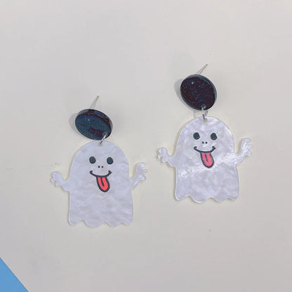 1 Pair Funny Animal Pumpkin Cartoon Character Arylic Drop Earrings