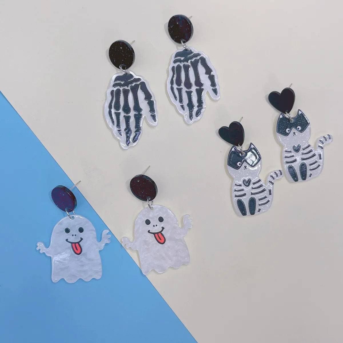 1 Pair Funny Animal Pumpkin Cartoon Character Arylic Drop Earrings