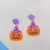 1 Pair Funny Animal Pumpkin Cartoon Character Arylic Drop Earrings