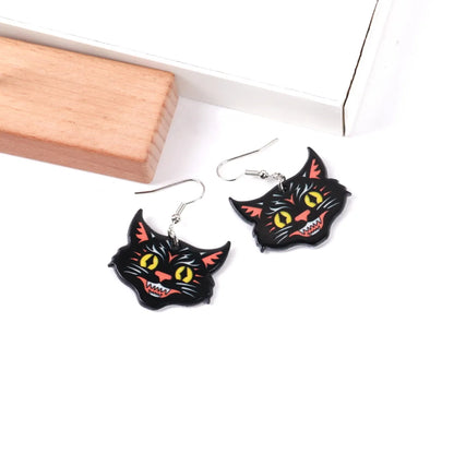 1 Pair Funny Cat Arylic Drop Earrings