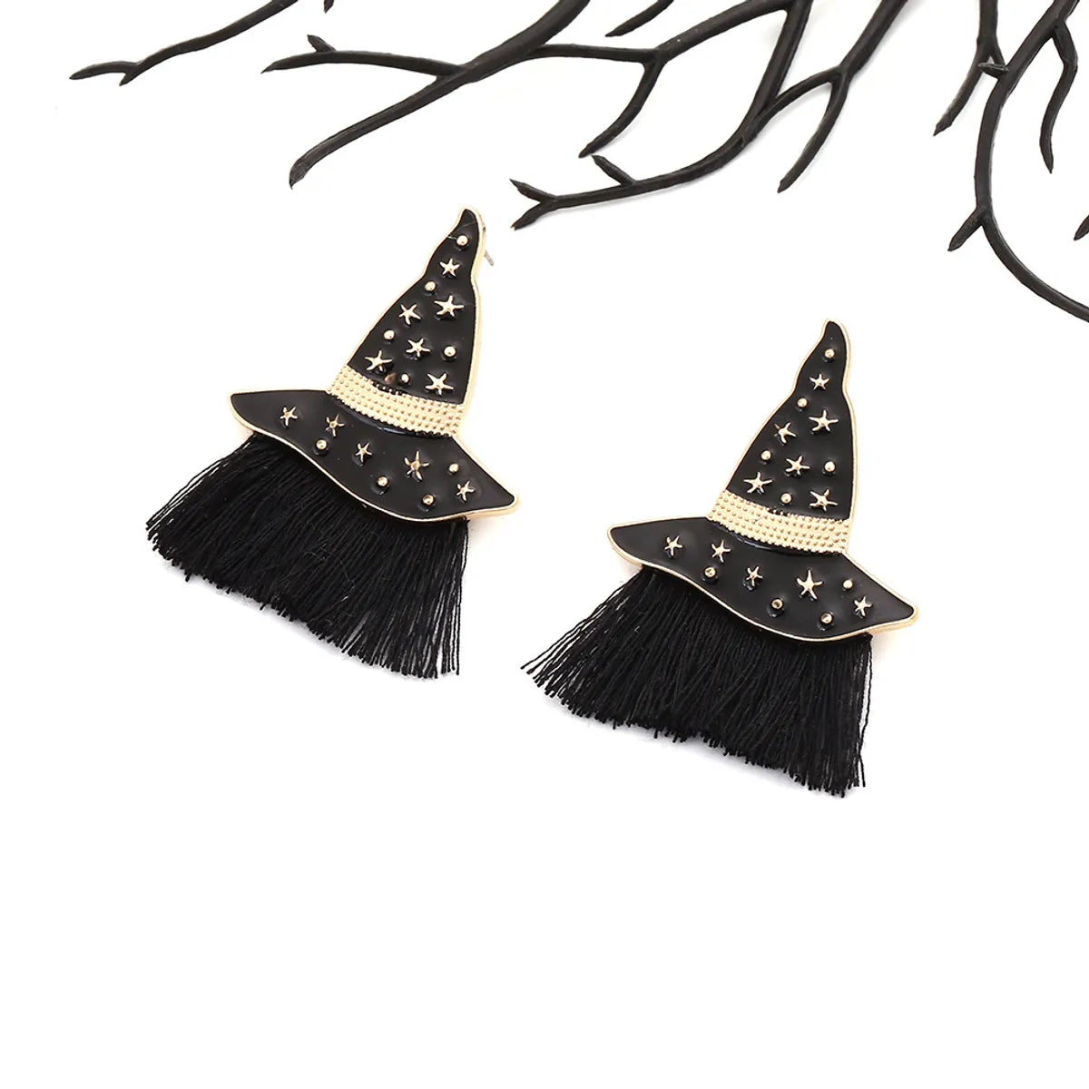 1 Pair Funny Classic Style Halloween Pattern Hat Tassel Enamel Plating Alloy Drop Earrings