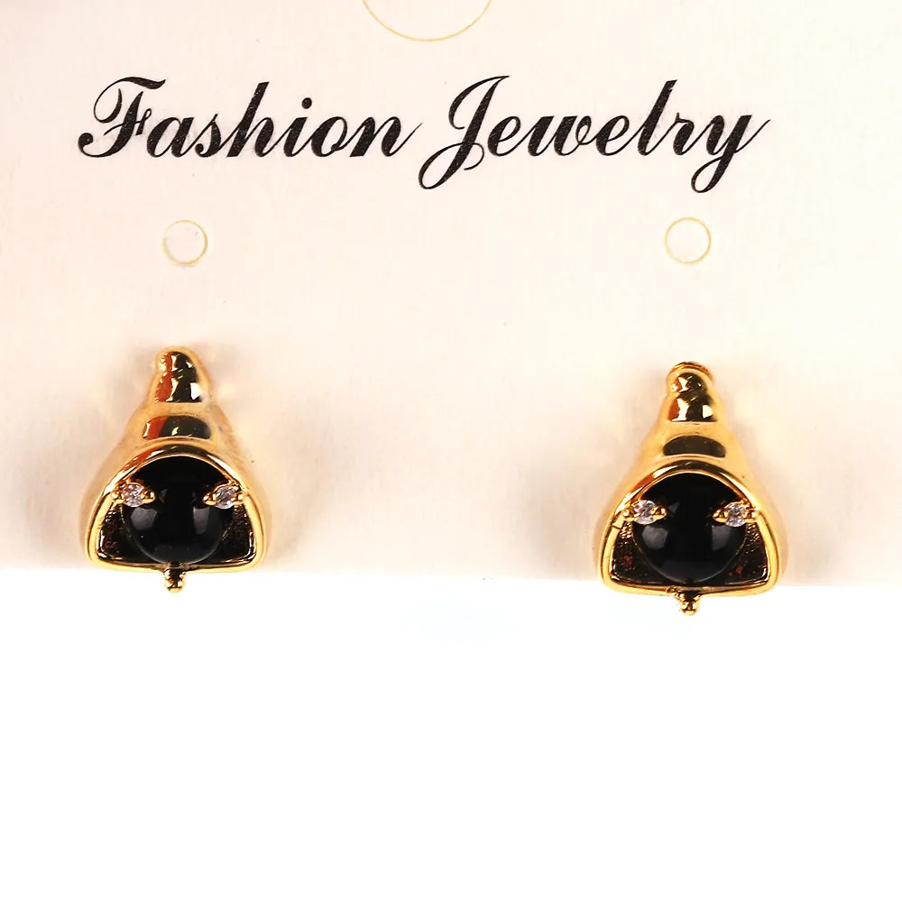 1 Pair Funny Classic Style Witch Hat Ghost Inlay Copper Zircon 18K Gold Plated White Gold Plated Ear Studs