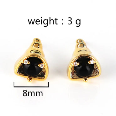 1 Pair Funny Classic Style Witch Hat Ghost Inlay Copper Zircon 18K Gold Plated White Gold Plated Ear Studs