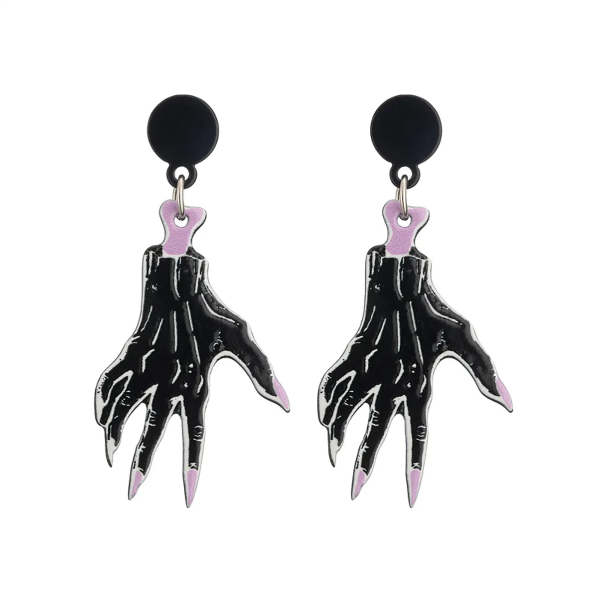 1 Pair Funny Cool Style Halloween Pattern Cat Spider Arylic Drop Earrings