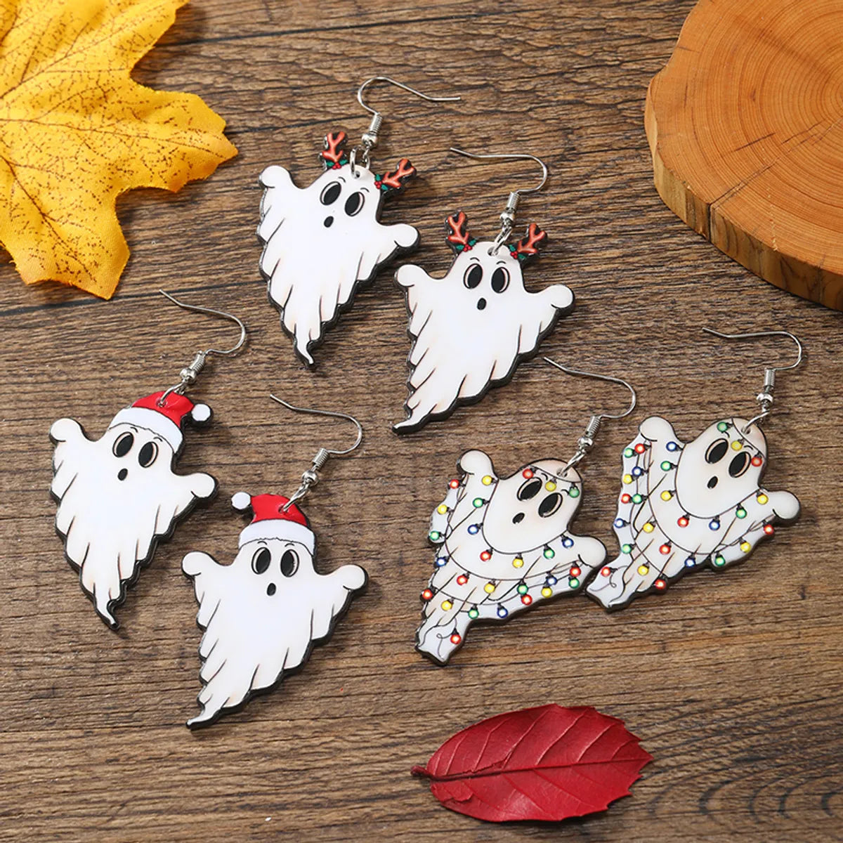 1 Pair Funny Ghost Arylic Earrings