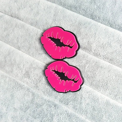 1 Pair Funny Lips Arylic Ear Studs