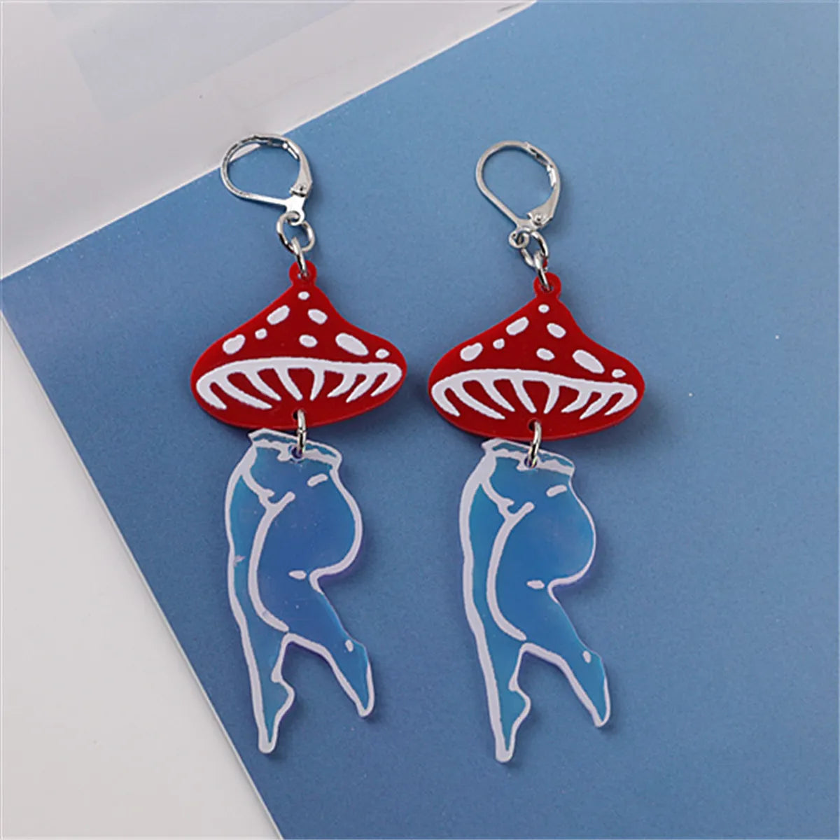 1 Pair Funny Mushroom Arylic Drop Earrings