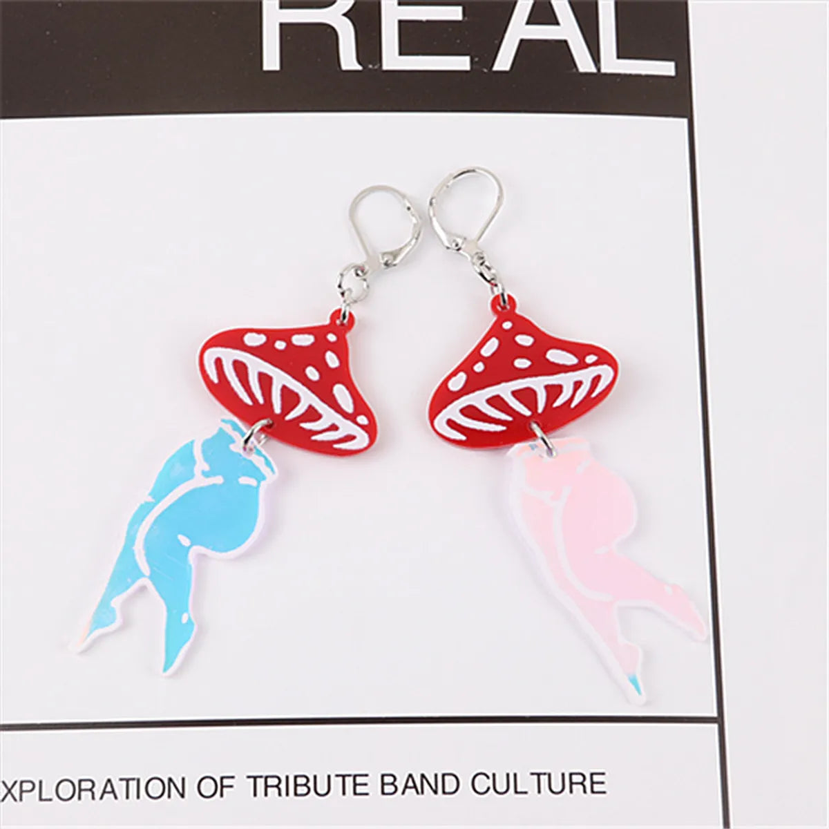 1 Pair Funny Mushroom Arylic Drop Earrings