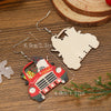 1 Pair Funny Pastoral Animal Santa Claus Wood Silver Plated Drop Earrings