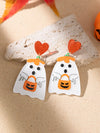 1 Pair Funny Pumpkin Bat Skull Arylic Drop Earrings